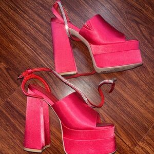 Elegant Red Platform Heels